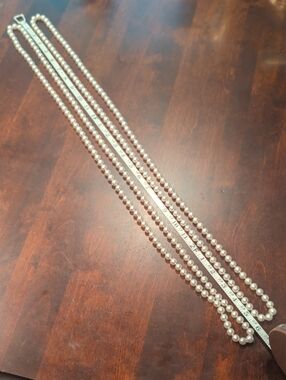 Two Strands Majorica Pearl Necklace in Ivory